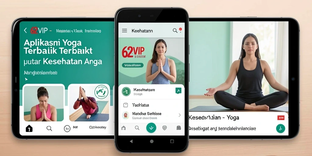 Tampilan antarmuka 62VIP yang intuitif dan fungsional untuk latihan Yoga.