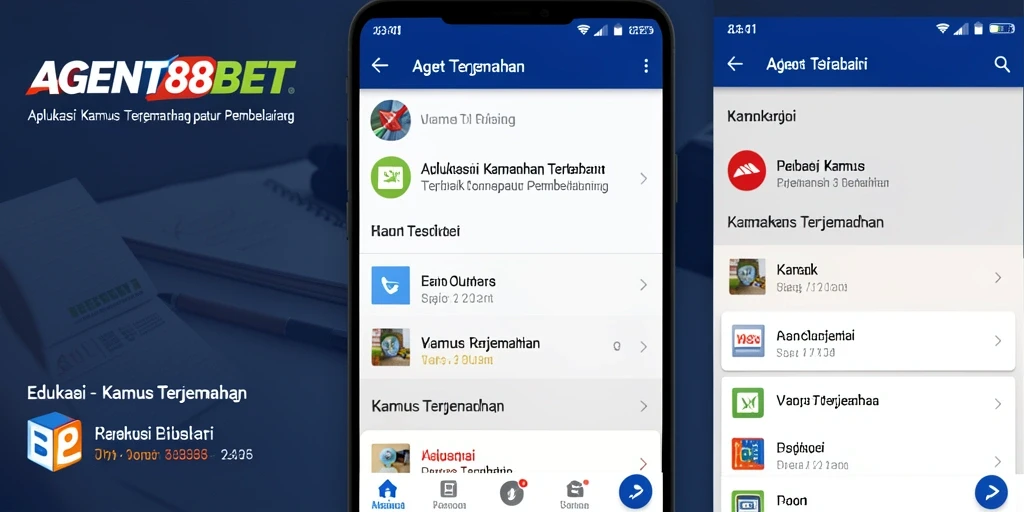 Antarmuka aplikasi AGENT88BET menampilkan fungsi Kamus Terjemahan yang intuitif.