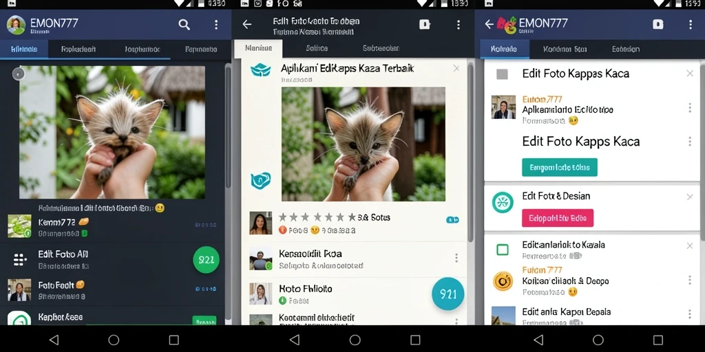 Tampilan antarmuka EMON777 yang sederhana dan intuitif untuk Edit Foto Kertas Kaca.