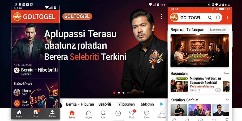 Antarmuka GOLTOGEL menampilkan berita hiburan yang menarik dan interaktif.