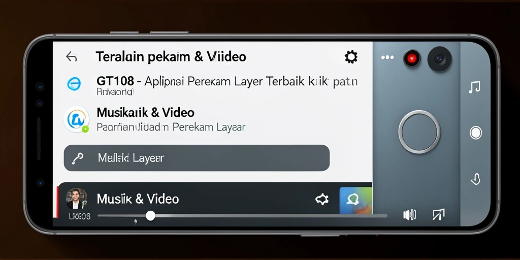 Tampilan antarmuka aplikasi GT108 untuk perekam layar yang intuitif.