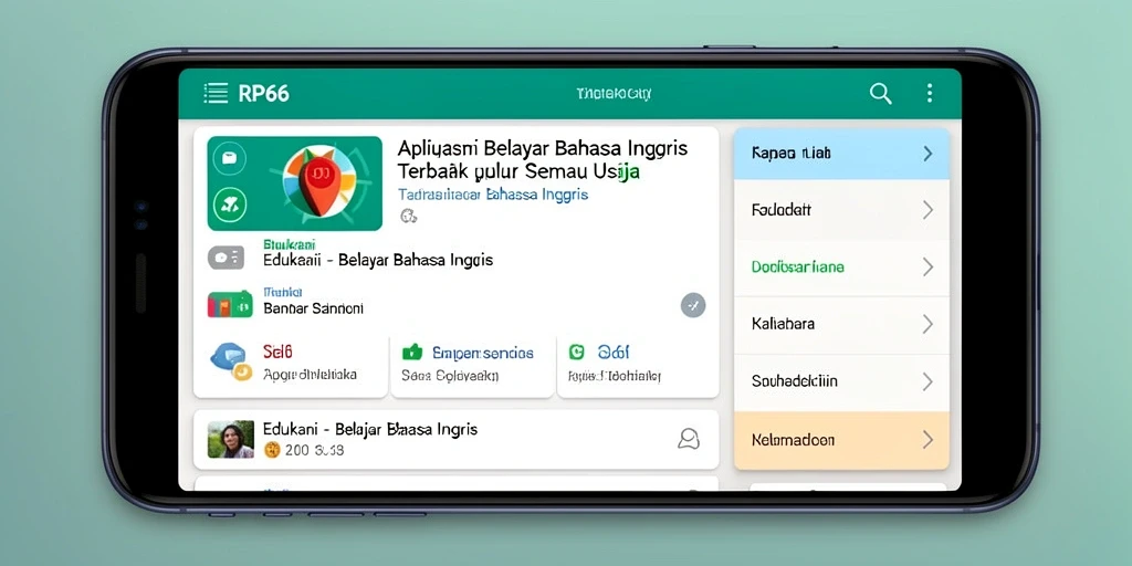 Tampilan antarmuka RP66 yang menarik dan interaktif untuk belajar bahasa Inggris.