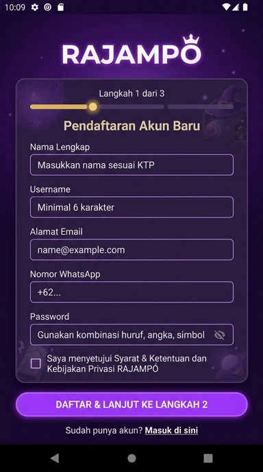 Cara Mudah Buat Akun Baru Rajampo di Android